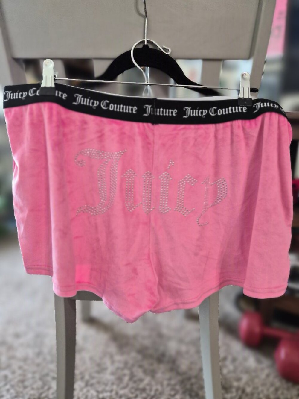 WOMENS PINK JUICY COUTURE VELOUR SLEEP SHORTS IN SIZE XL